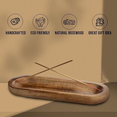 Geschenk Handwerk Holzbraun Weihrauchbrenner Stick Halter Tray für Duft Zimmer Dekor
