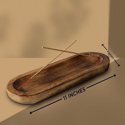 Geschenk Handwerk Holzbraun Weihrauchbrenner Stick Halter Tray für Duft Zimmer Dekor