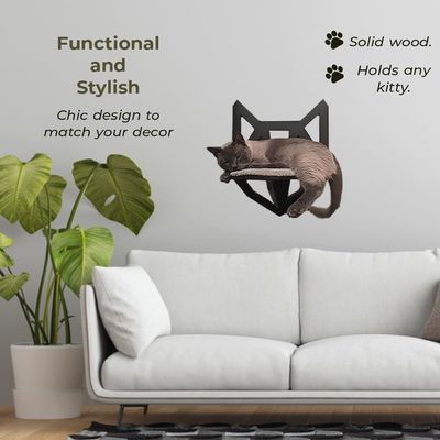 Funktion Speichern Sie Platz Wand montiert Katzenregal mit Regalen Stützpfeiler und hängendes Bett