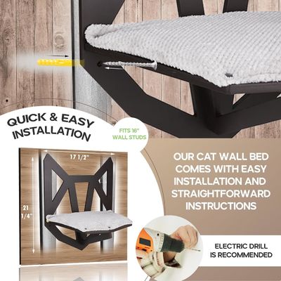 Funktion Speichern Sie Platz Wand montiert Katzenregal mit Regalen Stützpfeiler und hängendes Bett