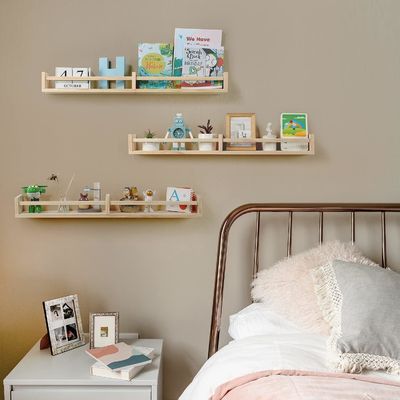 Hängendes Regal Set von 3 Holzschwimmbücherregalen für Kinderzimmer Dekor und Lagerung