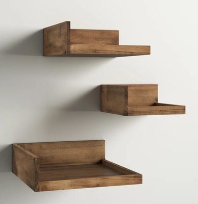 Hochmenge Moderne 3 Stück Massivholz Bücher Fotos Wandregal Verstellbares Schwimmblatt