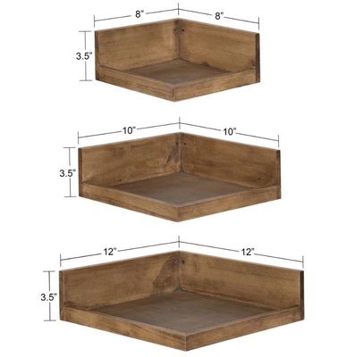 Hochmenge Moderne 3 Stück Massivholz Bücher Fotos Wandregal Verstellbares Schwimmblatt