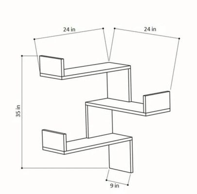 Verstellbares Holzregal für das eigene Logo Größe Dekorative moderne Wohnmöbel