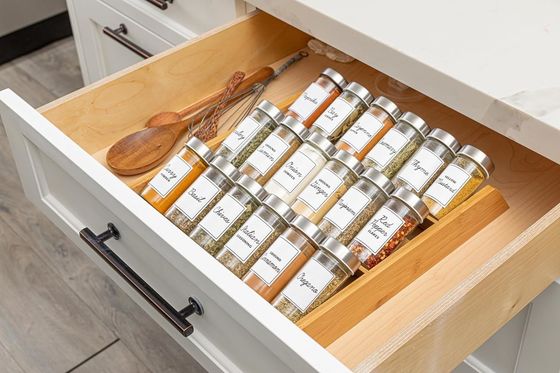 Einfache Holzkiste Küchenkanister Sauce Kochen Olivenöl Essig Flasche 18 Glas Bambus Kompakt Gewürz-Organisator