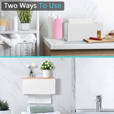 Moderner Design-Stil Weißer Holz-Badezimmerpapier-Handtuchspender mit Deckel