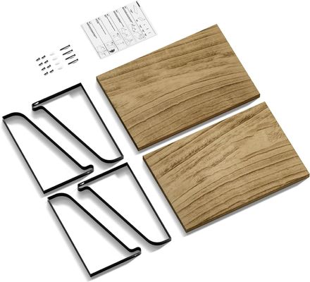 Modernes Set aus 2 Vergasungen Schwarz Große Lagerung L16.5 X W12 Zoll Rustikales Holz Wand Schwimmbett