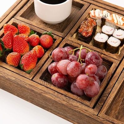 Set von 7 Trays aus Akazienholz, rustikaler Stil, mit Griff und kostenloser Probegebühr