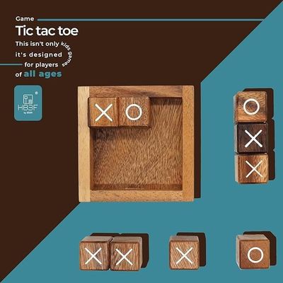 Handgefertigt 4 Zoll Holz Tic Tac Toe Kaffeetisch für Schreibtisch und Wohnzimmer Dekoration