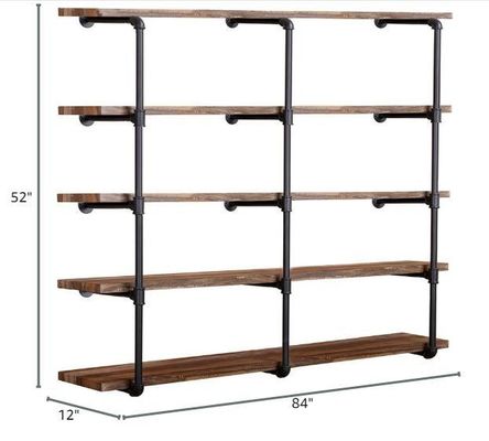 Holz Industrie Wandmontage Eisen Rohr Regal für DIY Offene Bürozimmer Küchenbuchregal