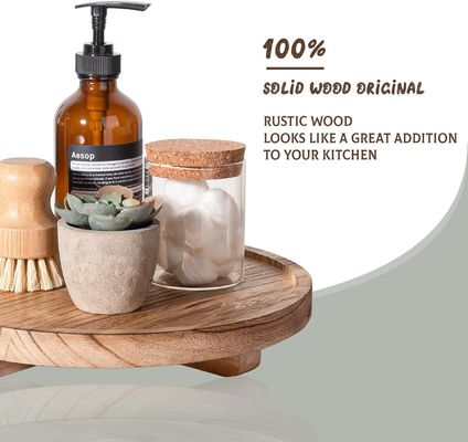 Siebenschirmdruck Holz rundes Dekorationsfach 10" Holzorganisator für Badezimmerzähler