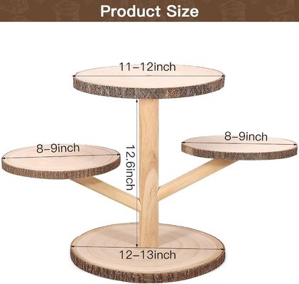 Individuelle Designs 4 Stufe Bambus Cupcake Stand für die Party Früchte Snacks Servieren Tablett