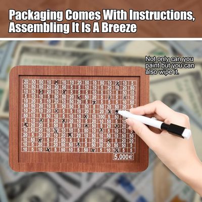 Umweltschutz-Kassensparkasse TIMBER Holzsparkasse mit Geldziel und Zahlen