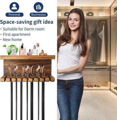 Bequemer Holzgürtel-Lagerplaner mit Doppelregal aus Walnuss- und Buchenmaterial