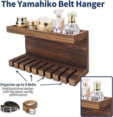 Bequemer Holzgürtel-Lagerplaner mit Doppelregal aus Walnuss- und Buchenmaterial