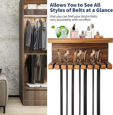 Bequemer Holzgürtel-Lagerplaner mit Doppelregal aus Walnuss- und Buchenmaterial