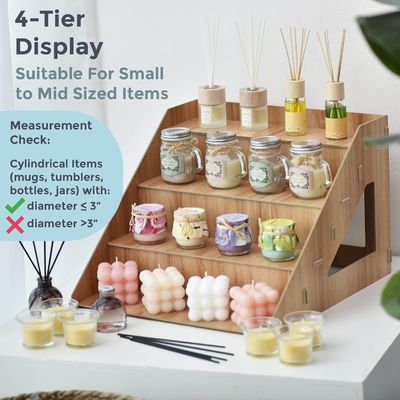 Moderne Holz-Schreibtischkerzen-Seifenhalter für Glasbecher Cupcakes und Süßigkeiten