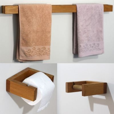 Handgefertigt Holz Bad Handtuchhalter Bad Toilettenpapier Wandregal