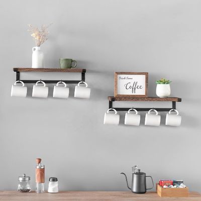 Massivholz-Floating Rack Kaffeebar-Zubehör für Wandbuchregale in Kinderküche