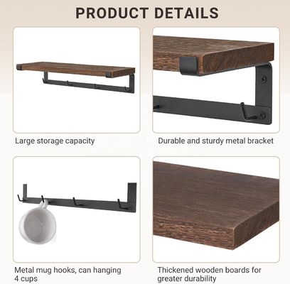 Massivholz-Floating Rack Kaffeebar-Zubehör für Wandbuchregale in Kinderküche