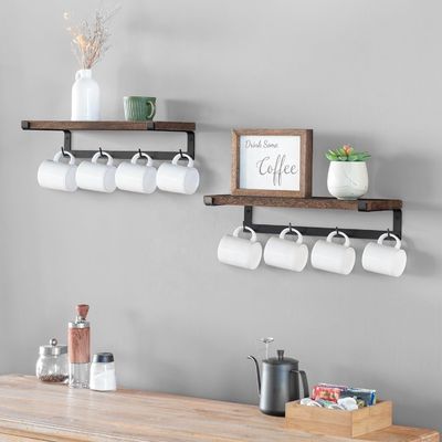 Massivholz-Floating Rack Kaffeebar-Zubehör für Wandbuchregale in Kinderküche