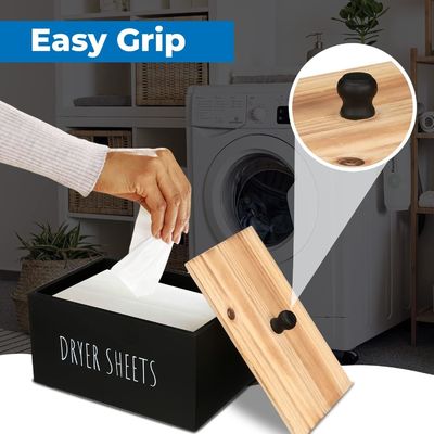 Geschenk Handwerk Schwarze Holzbox Behälter Rechteck Moderne Platz sparen Blätter Dispenser