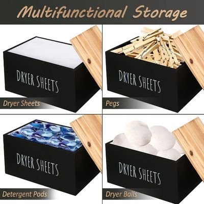 Geschenk Handwerk Schwarze Holzbox Behälter Rechteck Moderne Platz sparen Blätter Dispenser