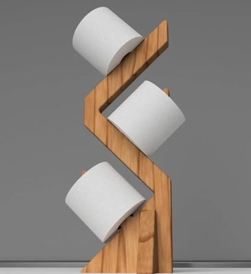 Holzregal für stilvolle und funktionelle Toilettenpapierhalter