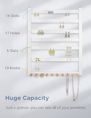 Einfach zu montieren Massivbeukenholz Ohrring Hängende Halter Halter Hanger Wandmontage Schmuck Organisator