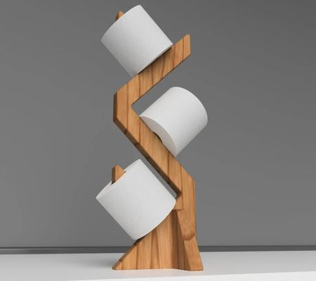 Holzregal für stilvolle und funktionelle Toilettenpapierhalter