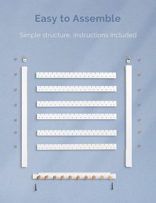 Einfach zu montieren Massivbeukenholz Ohrring Hängende Halter Halter Hanger Wandmontage Schmuck Organisator