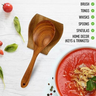 Geschenk Handwerk Industrie Acacia Holz Löffelhalter Ruhe für die Küche Nicht rutschfähige Silikonfüße