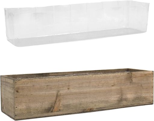 Andere Geschenke Handwerk Luxus rustikal braun Holzpflanzenbox mit abnehmbaren Kunststoff-Liner