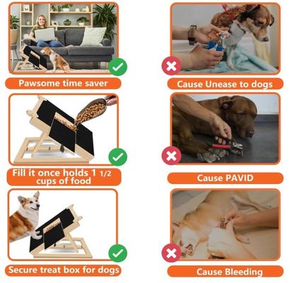 Holz Hunde Nagel Kratzbrett Knochen Stil Nagel Filing Brett für Hunde OEM-Leckerei enthalten