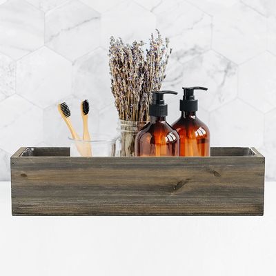 Andere Geschenke Handwerk Luxus rustikal braun Holzpflanzenbox mit abnehmbaren Kunststoff-Liner