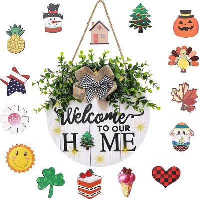 DIY Weihnachts-Sublimation Hängende Holzhandwerk Rundkreise Rahmen Wandschild Dekor Blanks