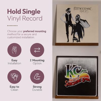 Wandmontage Vinyl Rekord-Display-Regal KEINE Falte Funktion für Platzersparnis und Lagerung