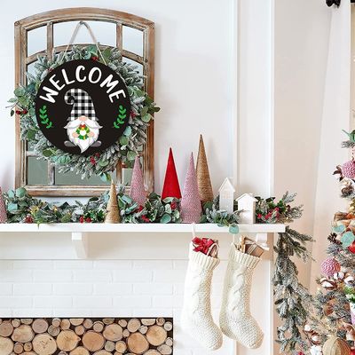 DIY Weihnachts-Sublimation Hängende Holzhandwerk Rundkreise Rahmen Wandschild Dekor Blanks
