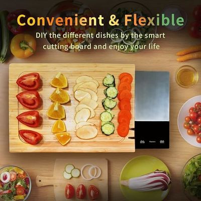 Multifunktionales Bamboo-Smart-Hackbrett 8 in 1 Mahlzeitvorbereitungs-System
