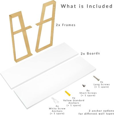 Zuhause Möbel 2-Ebenen Moderne rustikale schwimmende Wandregale mit Wandmontage