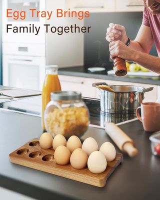 Holzbehälter für Eier aus Massivholz