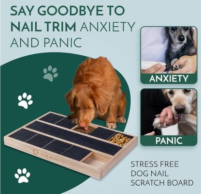 OEM Holz Hunde Nagel Kratzer Box mit Food Divider Customized Logo Kiefer Holz Box