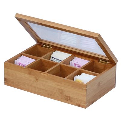 Organisieren Sie Ihre Tee-Sammlung mit dieser verwendbaren Bambusfarbenen japanischen Teebüchse