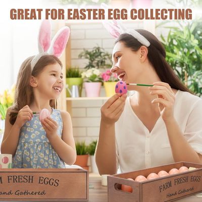 Rustikale Eierkiste aus Holz für 12 frische Eier