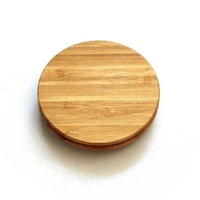 Customized Round Shape Bambus Holz Deckel für Glas Kerzenhalter Jar Gläser und Silikonring
