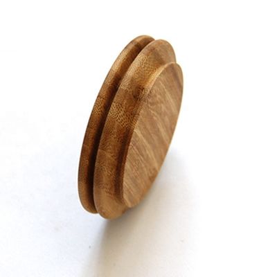 Customized Round Shape Bambus Holz Deckel für Glas Kerzenhalter Jar Gläser und Silikonring