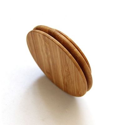 Customized Round Shape Bambus Holz Deckel für Glas Kerzenhalter Jar Gläser und Silikonring