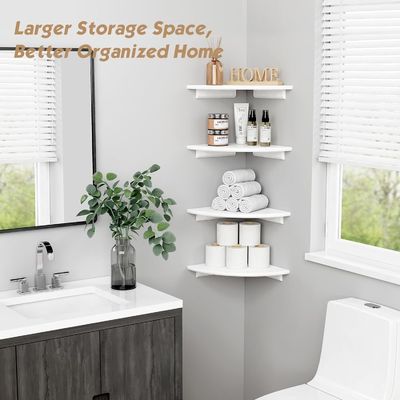 Einrichtung für das Wohnzimmer aus 4 Ecken, weißes Schwimmbücherregal für die Wand