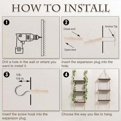 Hausmöbel 3 Stufe Macrame Wandhängegebäude mit Holz schwimmenden Lagerschalen