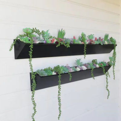 Lange quadratische Holzwandpflanze für moderne Sukkulente in Innen-Außengarten